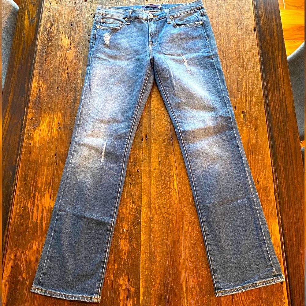 Vigoss London Straight Leg Distressed Jeans, Sz 11